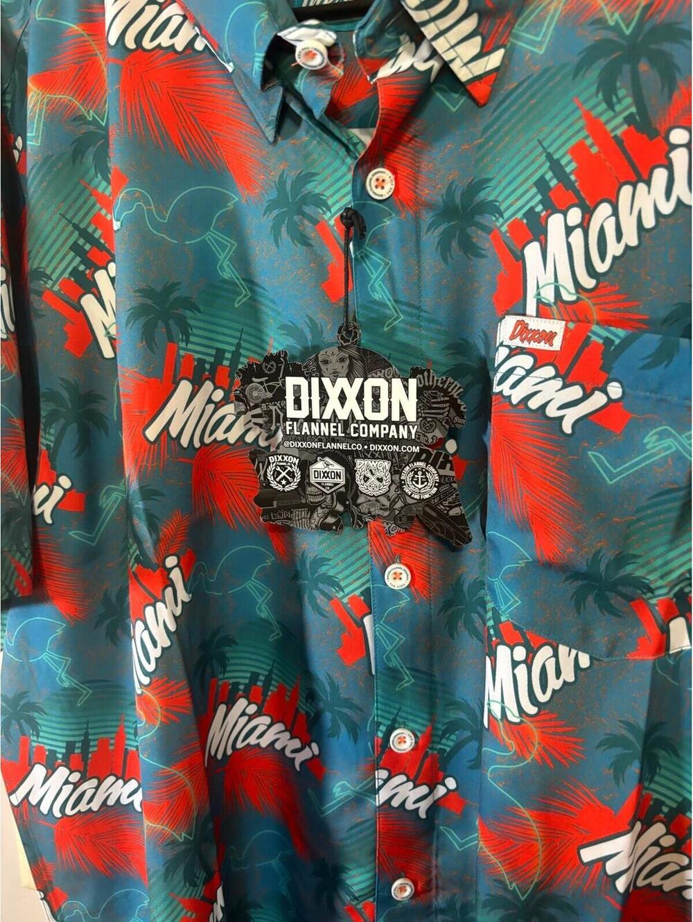 Dixxon Flannel Co Miami The Vice Party Shirt 2XL Hawaiian Button Up - Picture 3 of 8